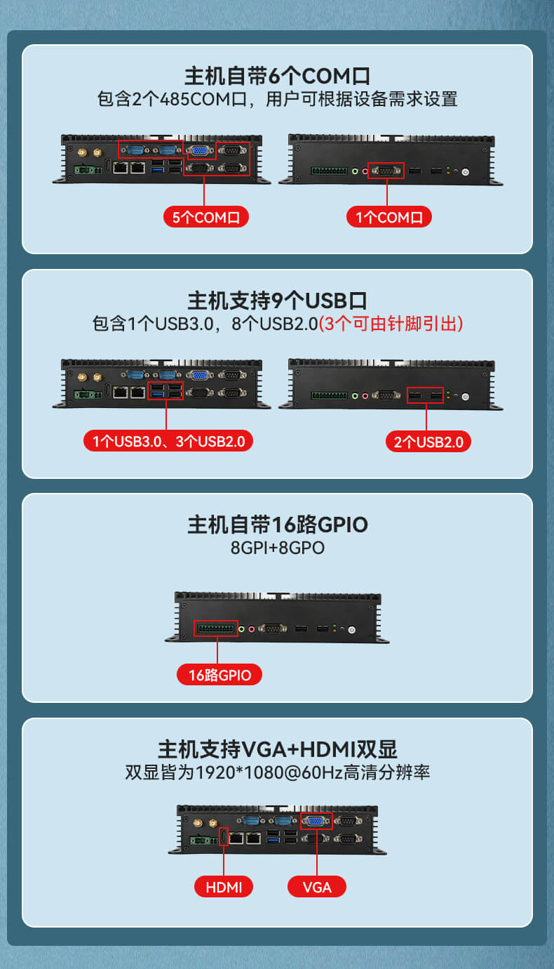 恒信彩无风扇嵌入式工控机,车队管理系统工业电脑,DTB-3002-J1900