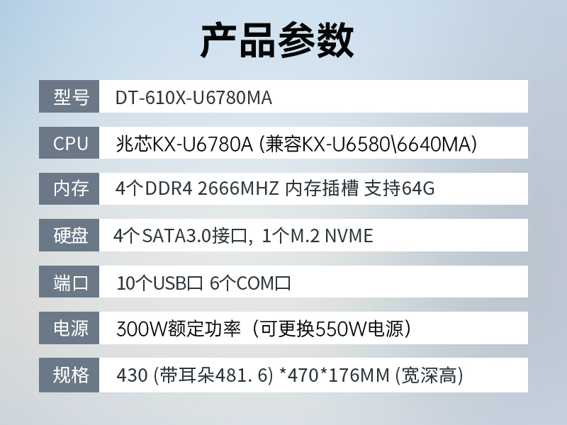 恒信彩国产化工控机,工业控制计算机,DT-610X-U6780MA