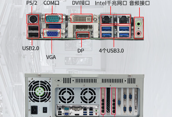 恒信彩4U工控机端口.png